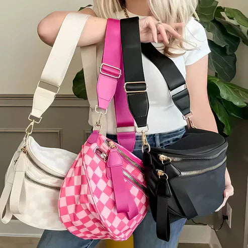 The Roomiest Crossbody Bum Bag（White, black, pink）