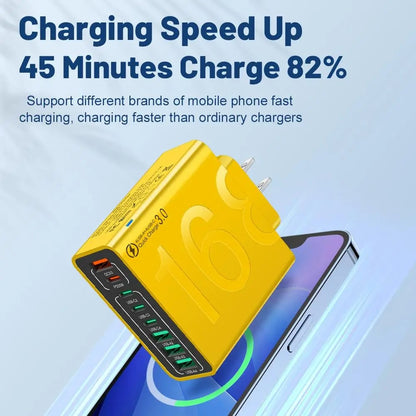 8-Port Smart USB-C & USB-A Fast Charging Hub for Phones & Tablets-3 pack
